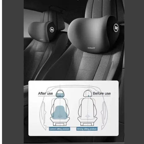 Premium Memory Foam Car Neck Support Seat Pillow Set