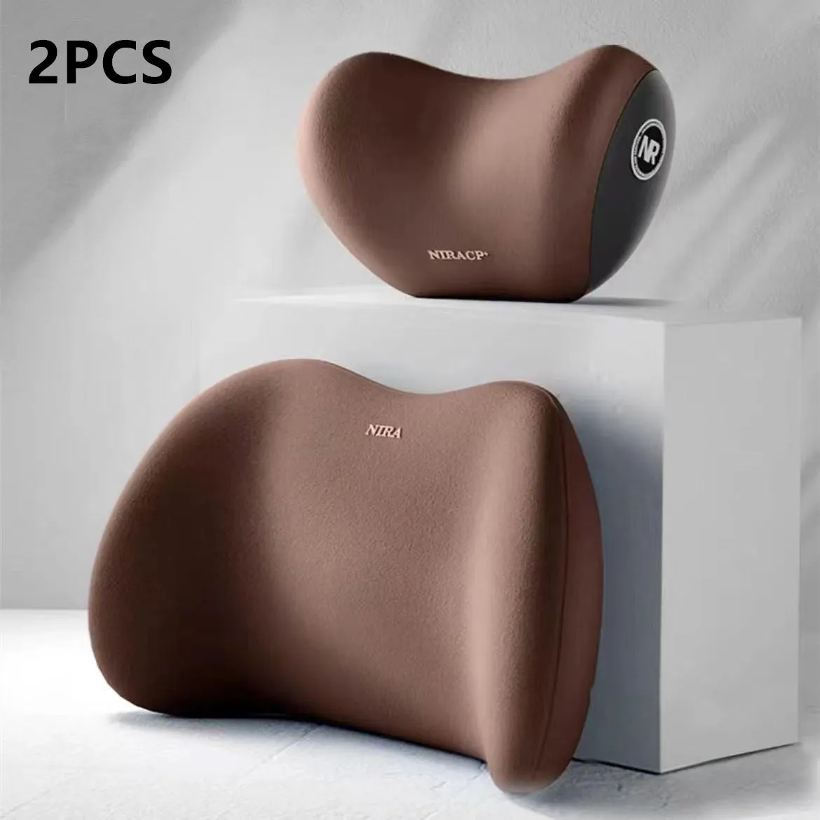 Premium Memory Foam Car Neck Support Seat Pillow Set