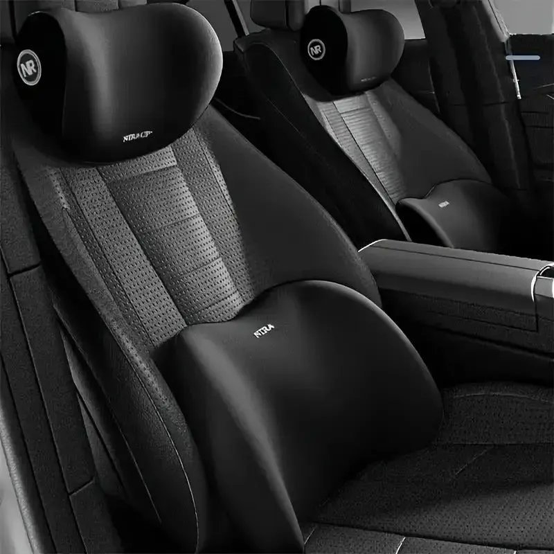 Premium Memory Foam Car Neck Support Seat Pillow Set