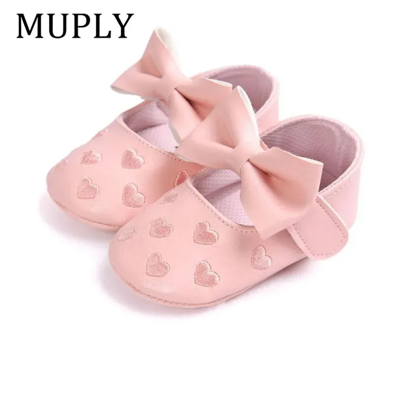 PU Leather Baby Moccasins - Bow Fringe Crib Shoes