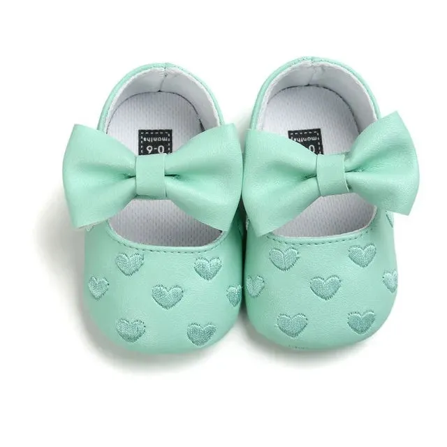 PU Leather Baby Moccasins - Bow Fringe Crib Shoes
