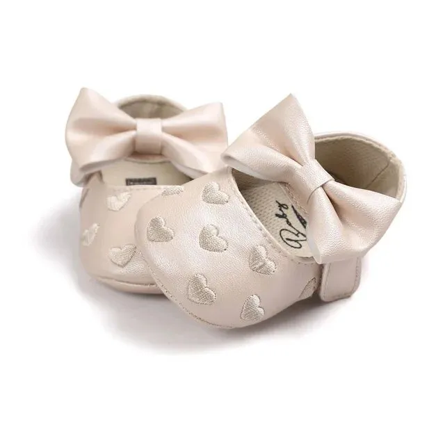 PU Leather Baby Moccasins - Bow Fringe Crib Shoes
