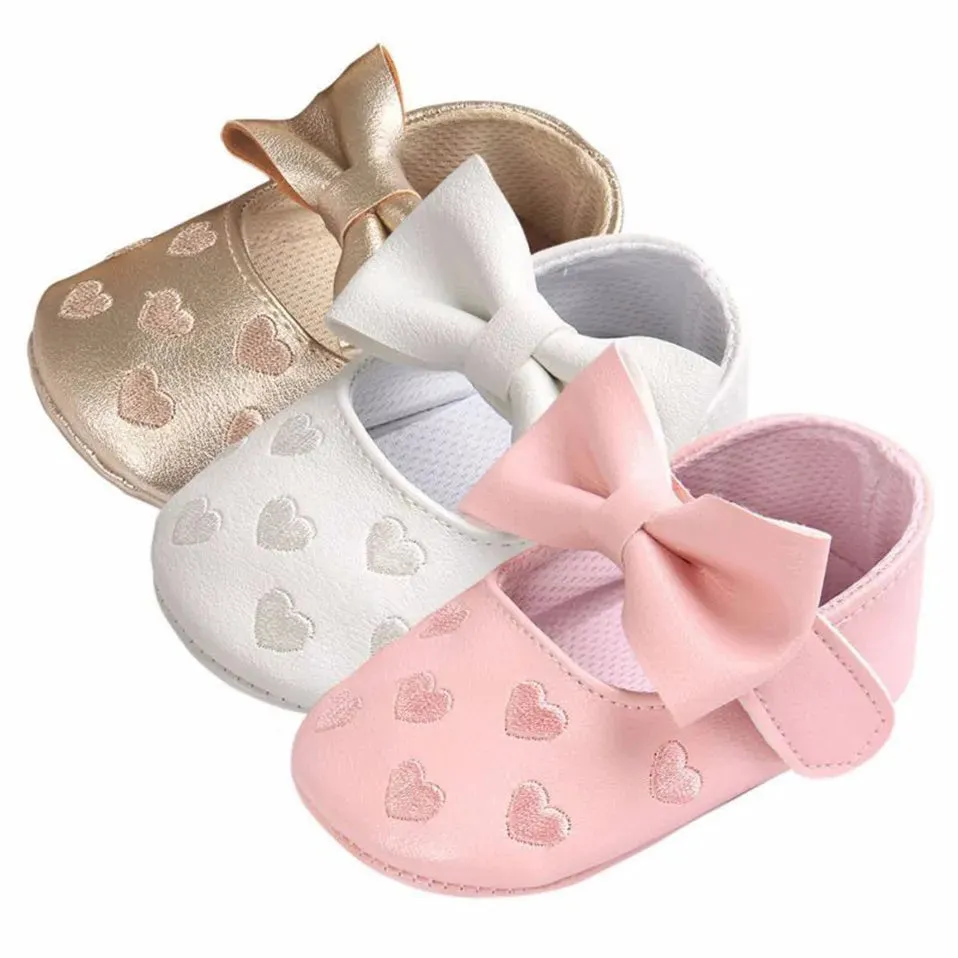 PU Leather Baby Moccasins - Bow Fringe Crib Shoes