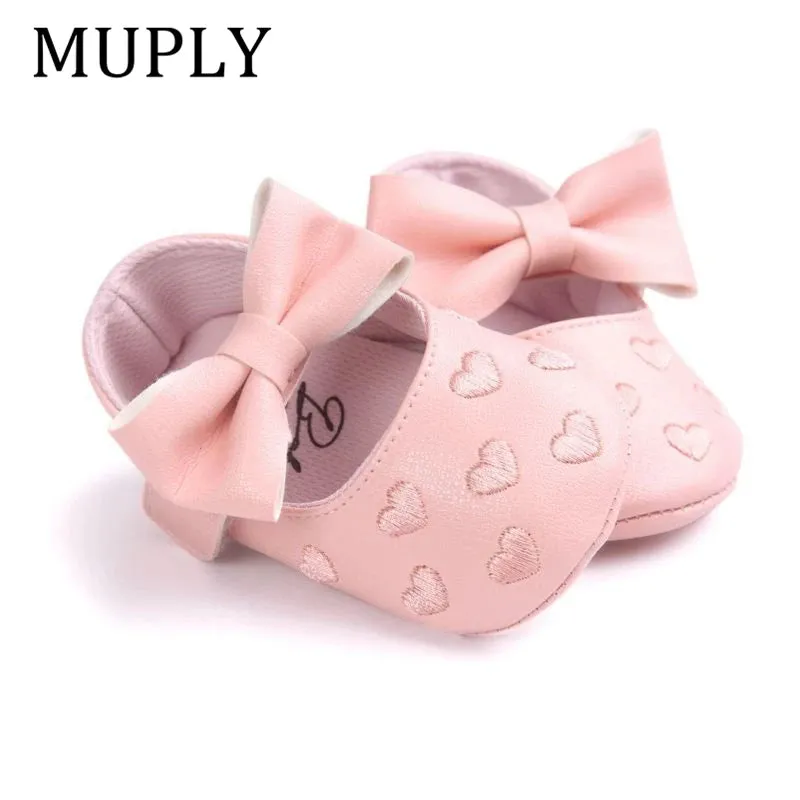 PU Leather Baby Moccasins - Bow Fringe Crib Shoes