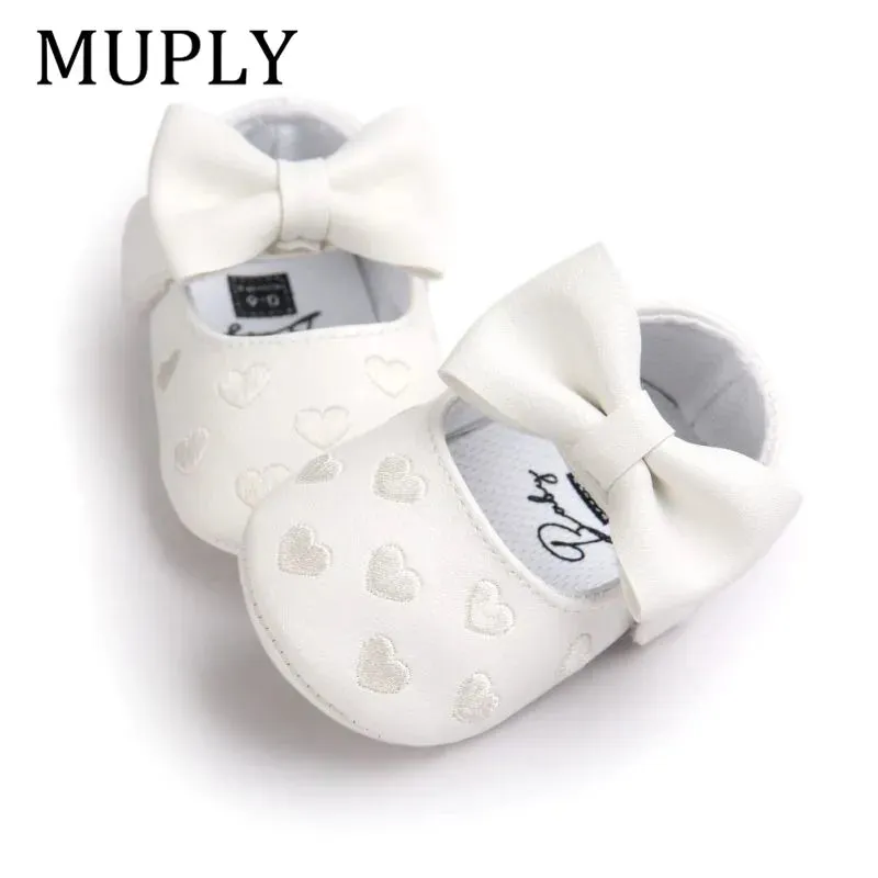 PU Leather Baby Moccasins - Bow Fringe Crib Shoes