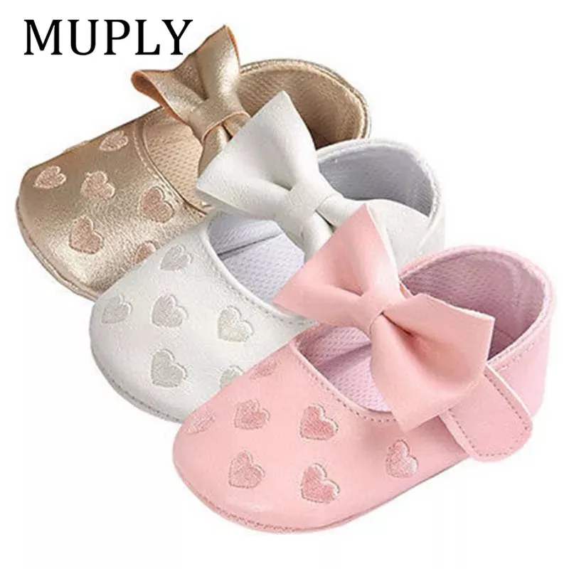PU Leather Baby Moccasins - Bow Fringe Crib Shoes