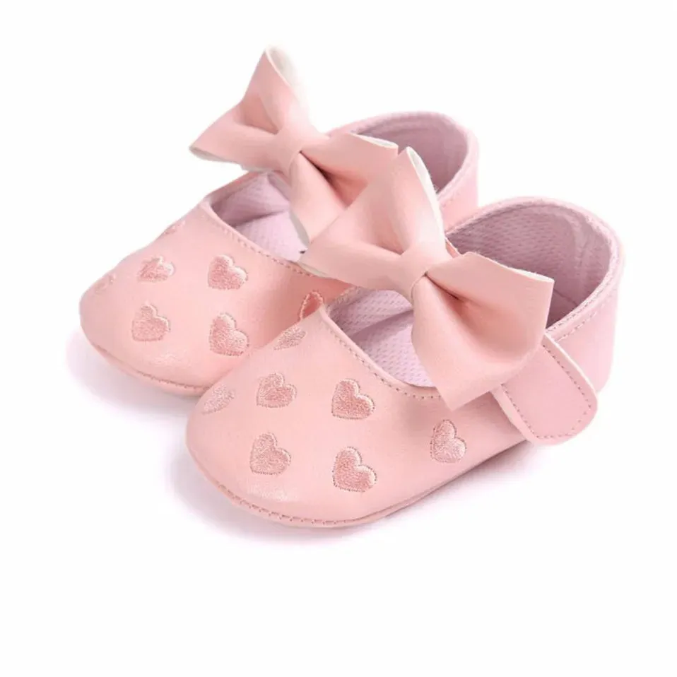 PU Leather Baby Moccasins - Bow Fringe Crib Shoes
