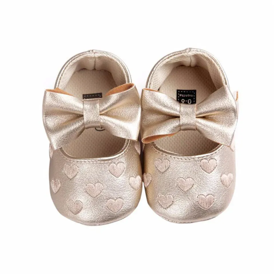 PU Leather Baby Moccasins - Bow Fringe Crib Shoes