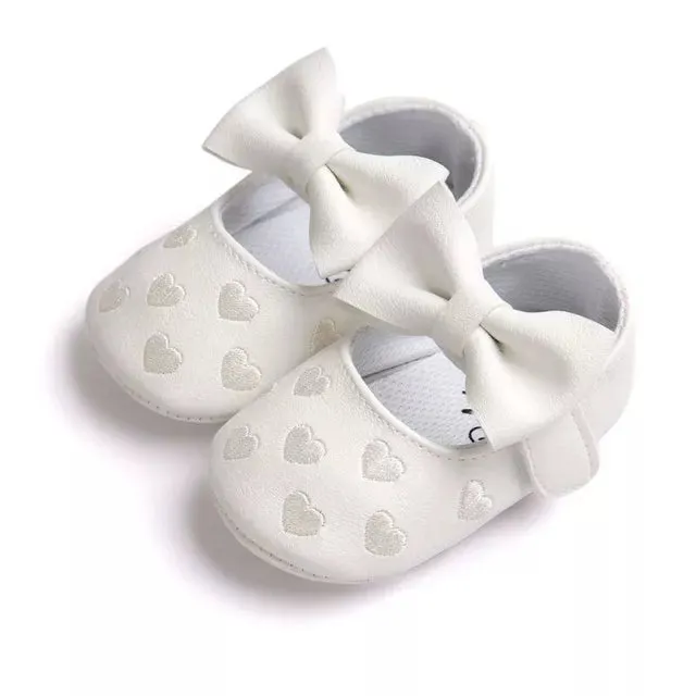 PU Leather Baby Moccasins - Bow Fringe Crib Shoes