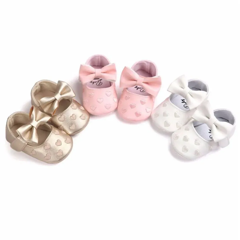 PU Leather Baby Moccasins - Bow Fringe Crib Shoes