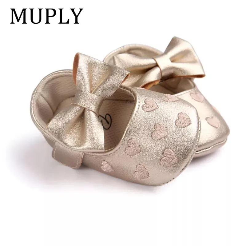 PU Leather Baby Moccasins - Bow Fringe Crib Shoes