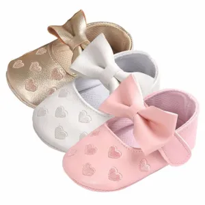 PU Leather Baby Moccasins - Bow Fringe Crib Shoes