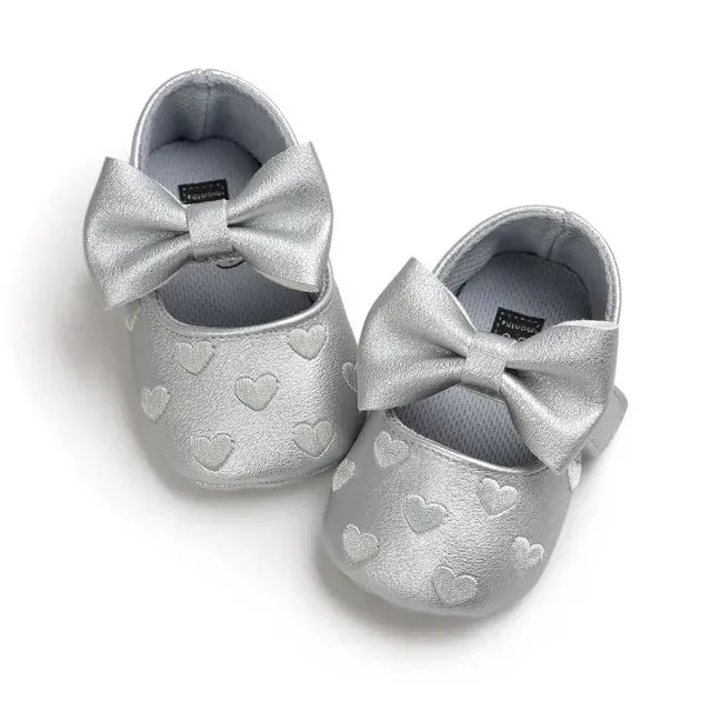PU Leather Baby Moccasins - Bow Fringe Crib Shoes