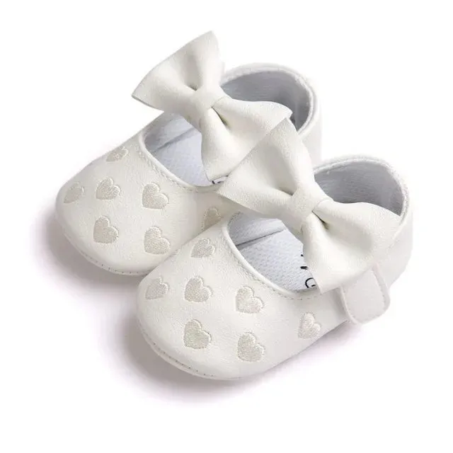 PU Leather Baby Moccasins - Bow Fringe Crib Shoes