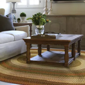 Pumpkin Pie Mustard And Gold Oval Braided Rug