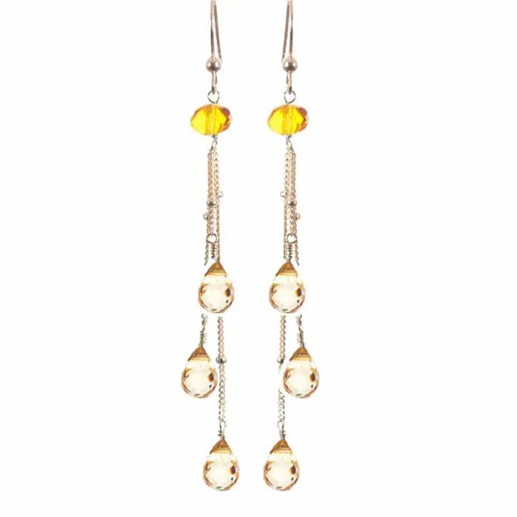 Rain Three Strand Earrings