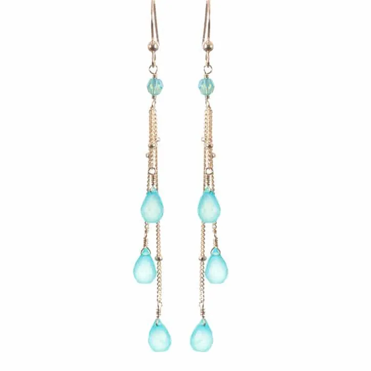 Rain Three Strand Earrings
