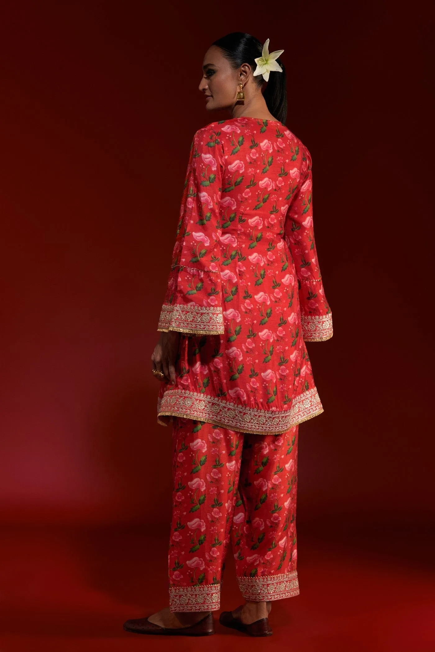 Red Rain Lily Salwar Set