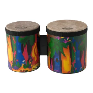 Remo Kid's Percussion, Bongos, 5/6 Diameters, Rain Forest Fabric