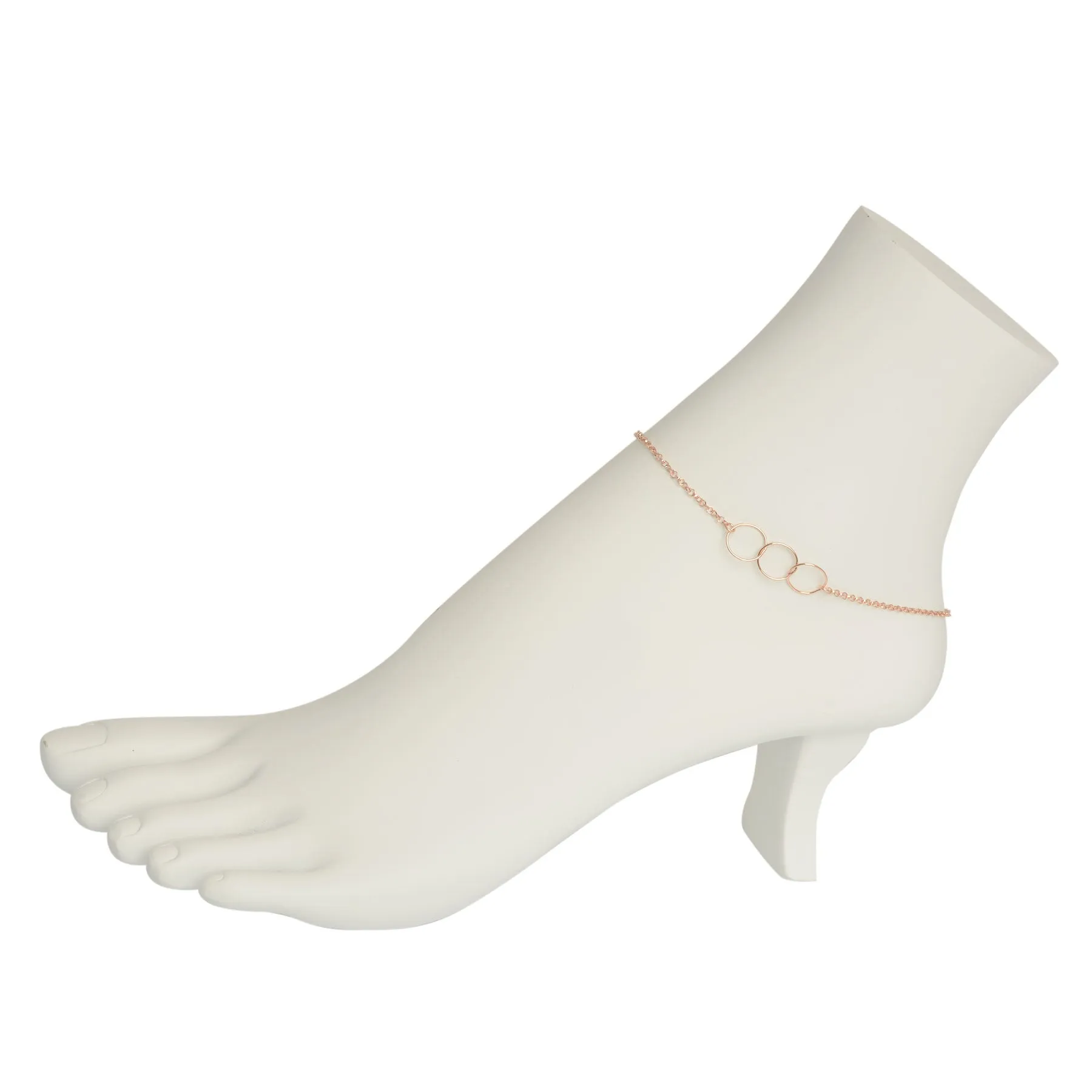 Rose Gold 3 Circle Anklet
