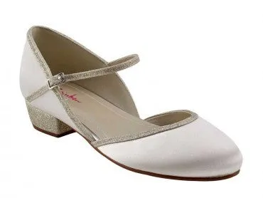 SALE COMMUNION SHOES Rainbow Club 'Dotty' Heel- Ivory Satin