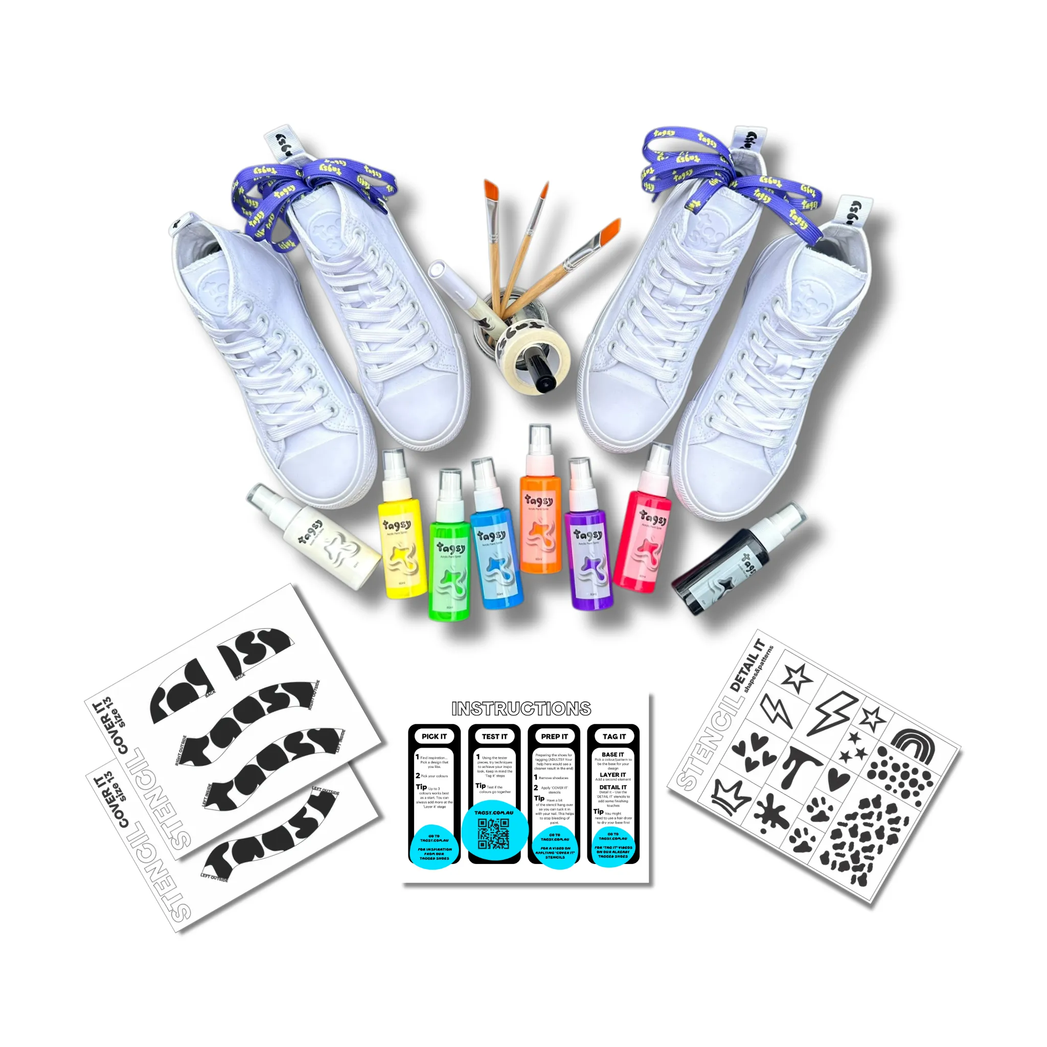 Shoe Painting Kit Doubled with Sprays