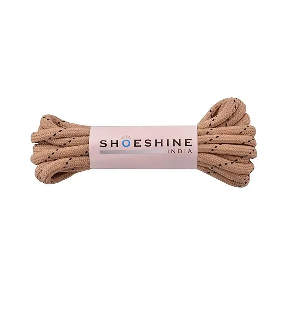 SHOESHINE Shoe Lace (1 Pair) 4mm Black with Single White Line Round Shoelace & Boot Laces