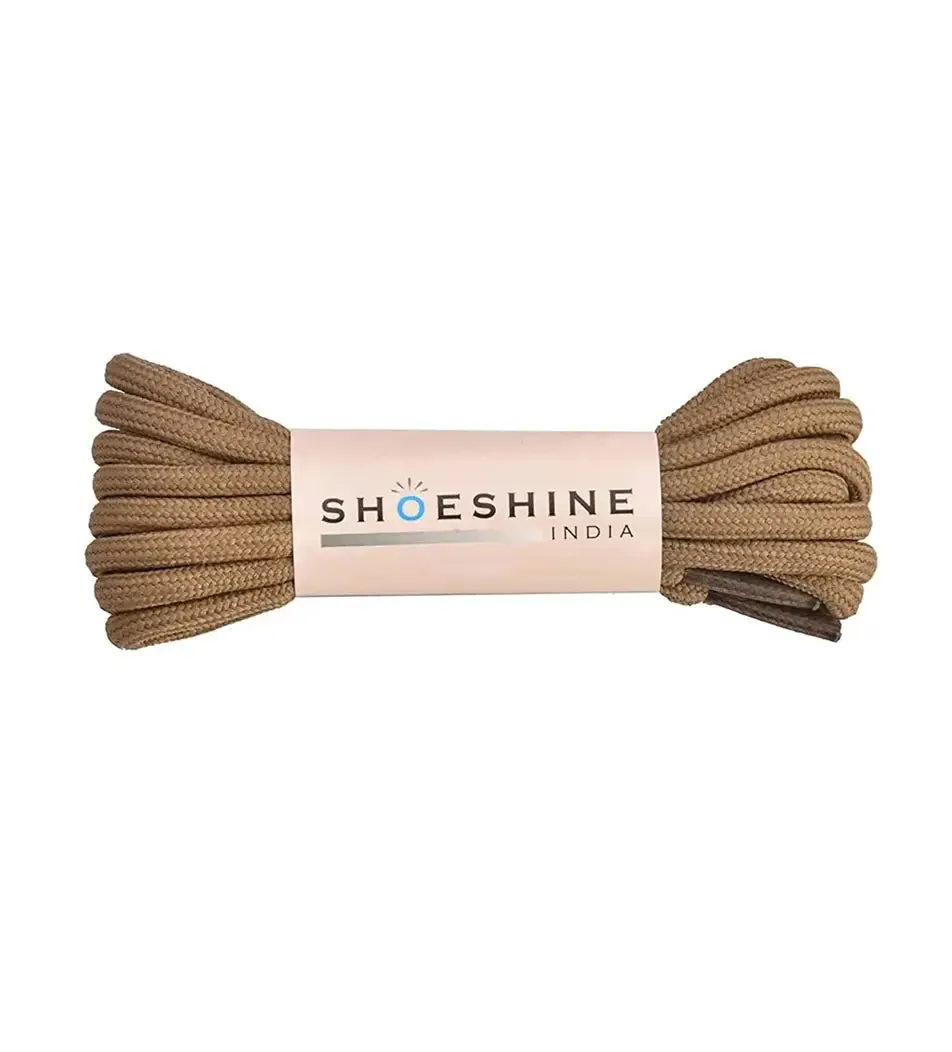 SHOESHINE Shoe Lace (1 Pair) 4mm Black with Single White Line Round Shoelace & Boot Laces