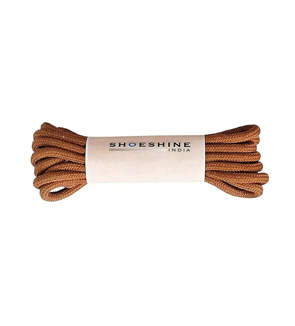 SHOESHINE Shoe Lace (1 Pair) 4mm Black with Single White Line Round Shoelace & Boot Laces
