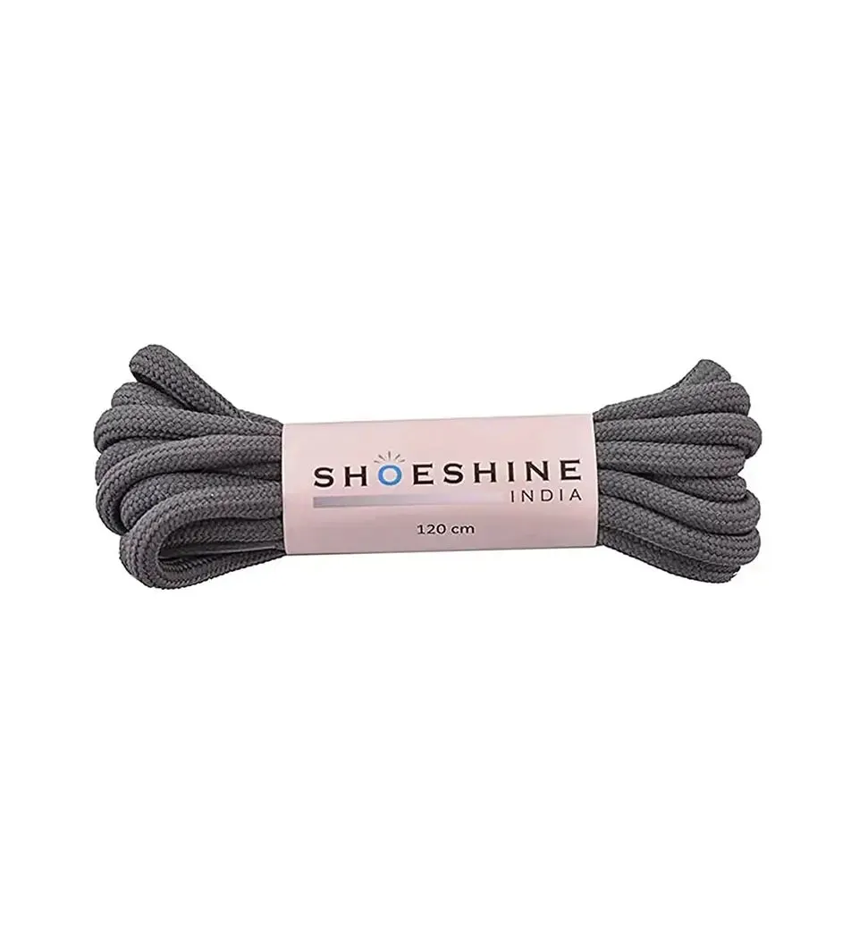 SHOESHINE Shoe Lace (1 Pair) 4mm Black with Single White Line Round Shoelace & Boot Laces