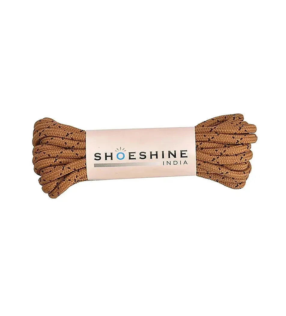 SHOESHINE Shoe Lace (1 Pair) 4mm Black with Single White Line Round Shoelace & Boot Laces