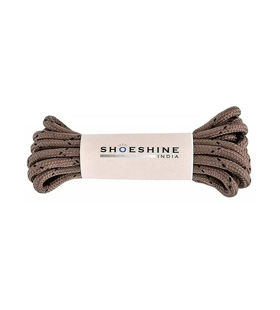 SHOESHINE Shoe Lace (1 Pair) 4mm Black with Single White Line Round Shoelace & Boot Laces