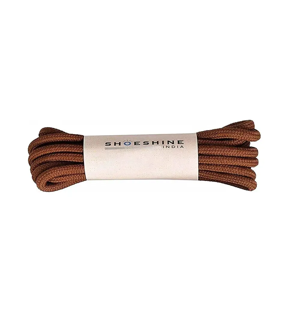 SHOESHINE Shoe Lace (1 Pair) 4mm Black with Single White Line Round Shoelace & Boot Laces