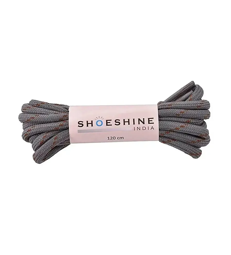 SHOESHINE Shoe Lace (1 Pair) 4mm Black with Single White Line Round Shoelace & Boot Laces