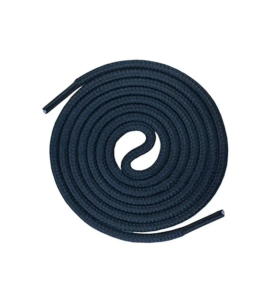 SHOESHINE Shoe Lace (1 Pair) 4mm Black with Single White Line Round Shoelace & Boot Laces