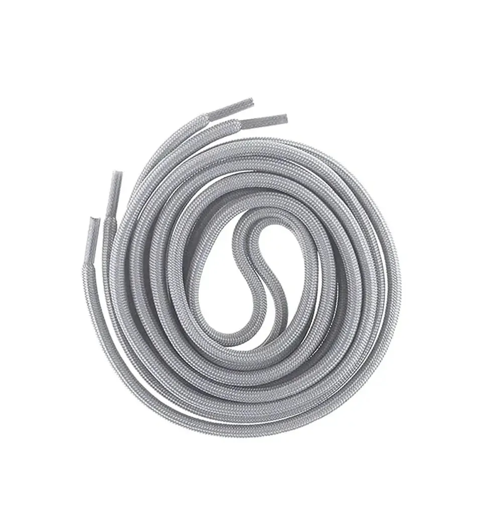 SHOESHINE Shoe Lace (1 Pair) 4mm Black with Single White Line Round Shoelace & Boot Laces
