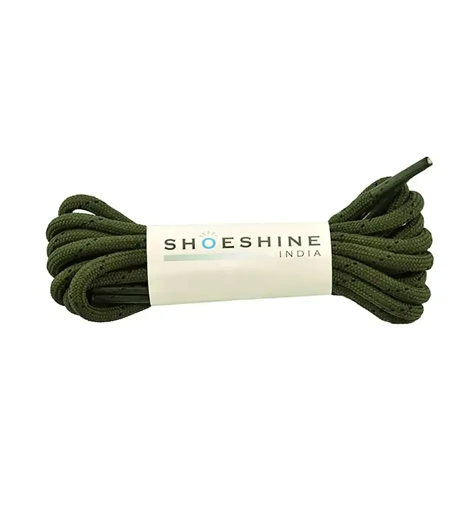 SHOESHINE Shoe Lace (1 Pair) 4mm Black with Single White Line Round Shoelace & Boot Laces