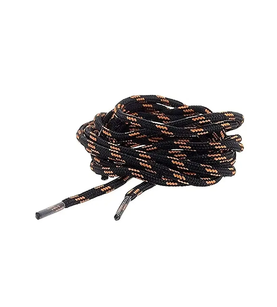 SHOESHINE Shoe Lace (1 Pair) 4mm Black with Single White Line Round Shoelace & Boot Laces