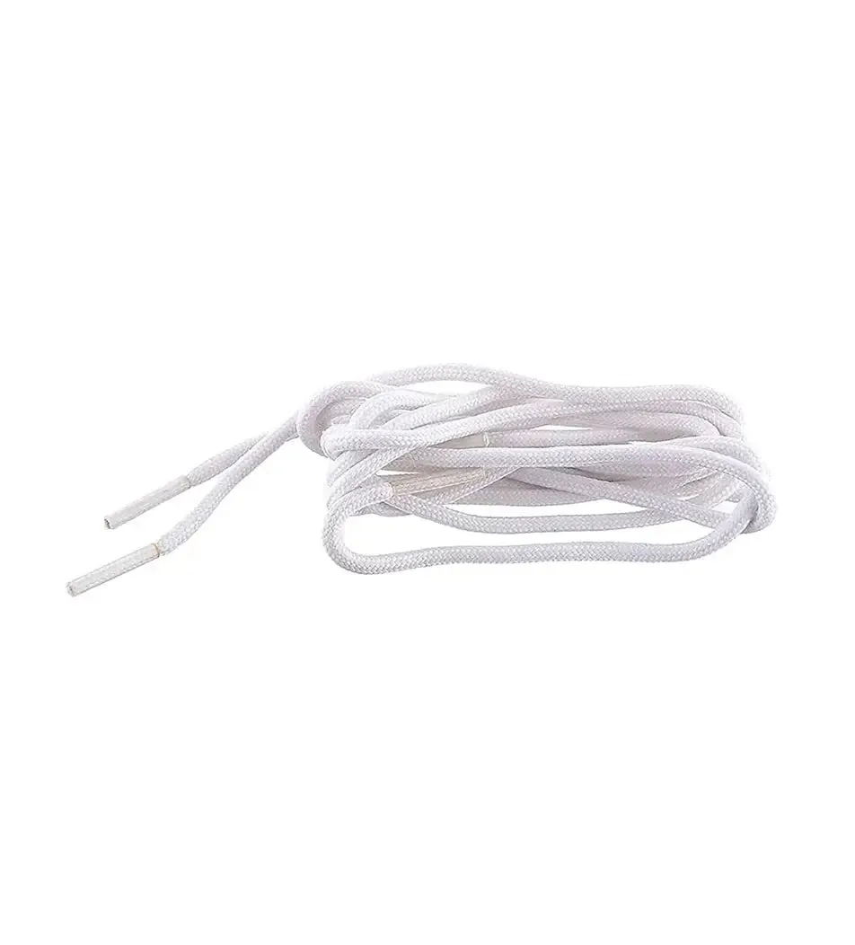 SHOESHINE Shoe Lace (1 Pair) 4mm Black with Single White Line Round Shoelace & Boot Laces