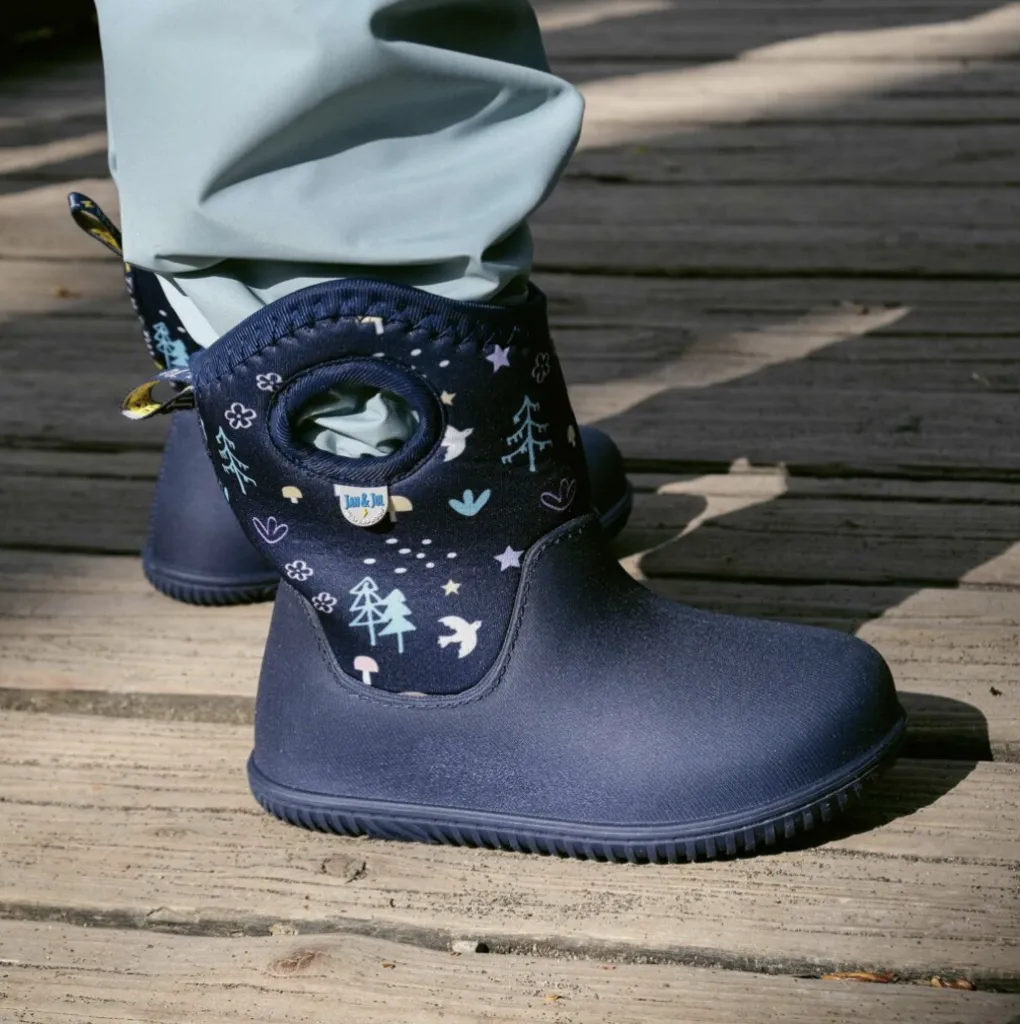 Size 11: Jan & Jul NAVY FOREST Birch Toasty-Dry Lite Winter Rain Boots NEW