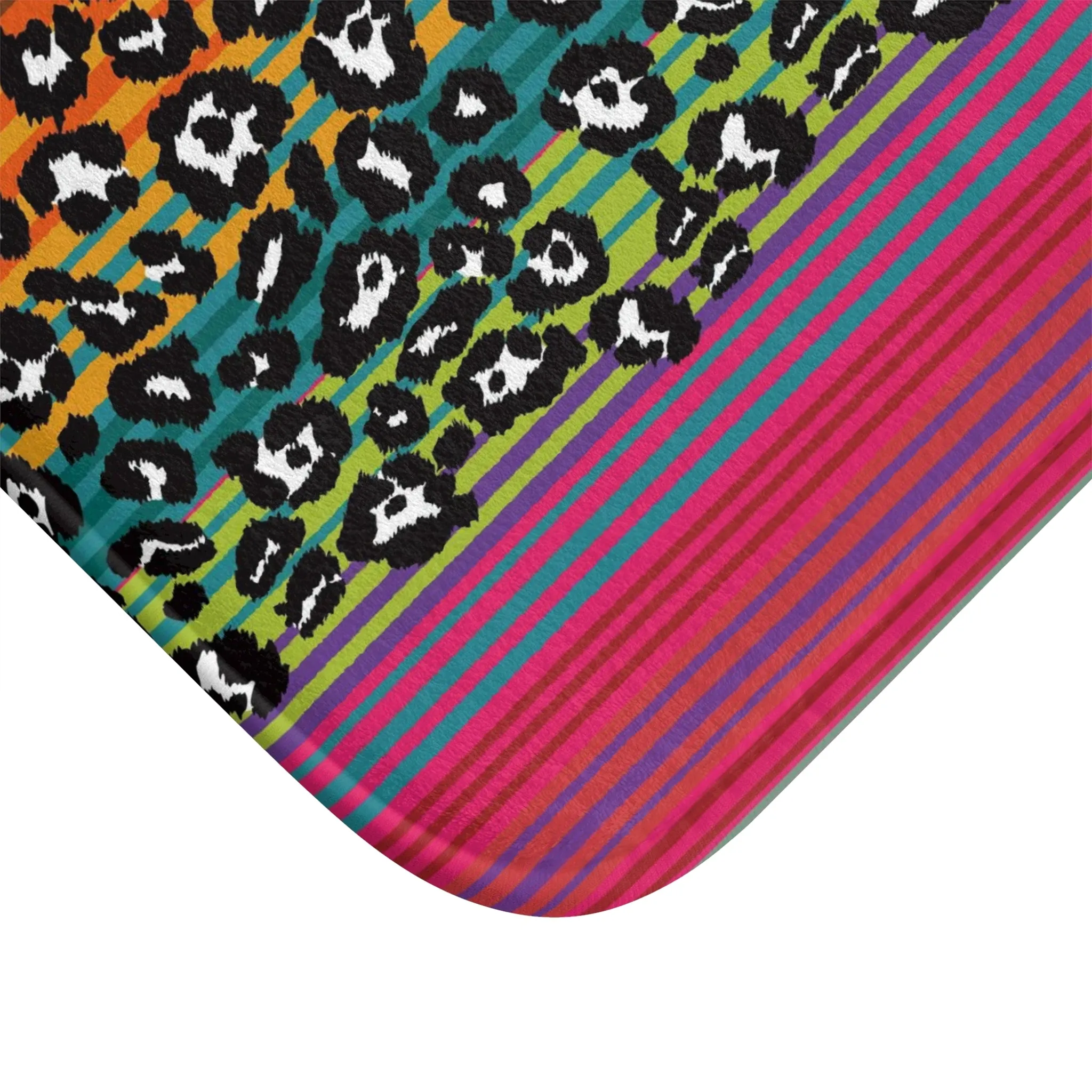 Snow Leopard Serape Memory Foam Bath Mat