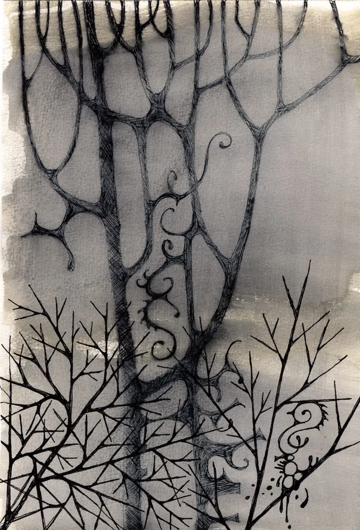 Spooky Tuesday  Original Painting by Nancy Tobin - Small Landscape Artwork