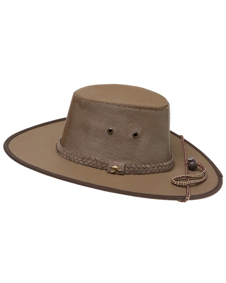 Statesman Sea Breeze Mesh Canvas Hat Brown