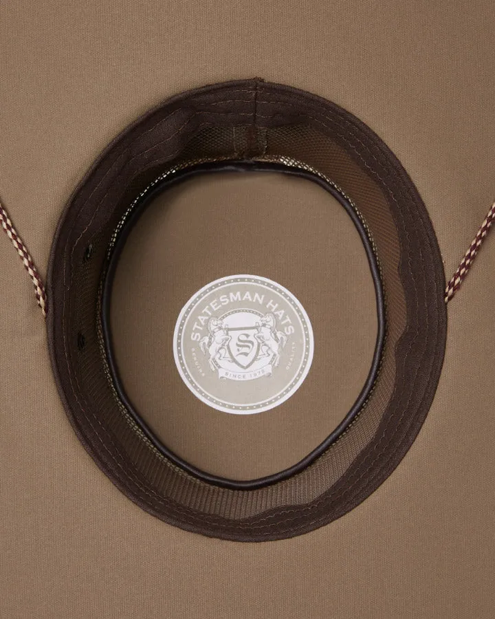 Statesman Sea Breeze Mesh Canvas Hat Brown