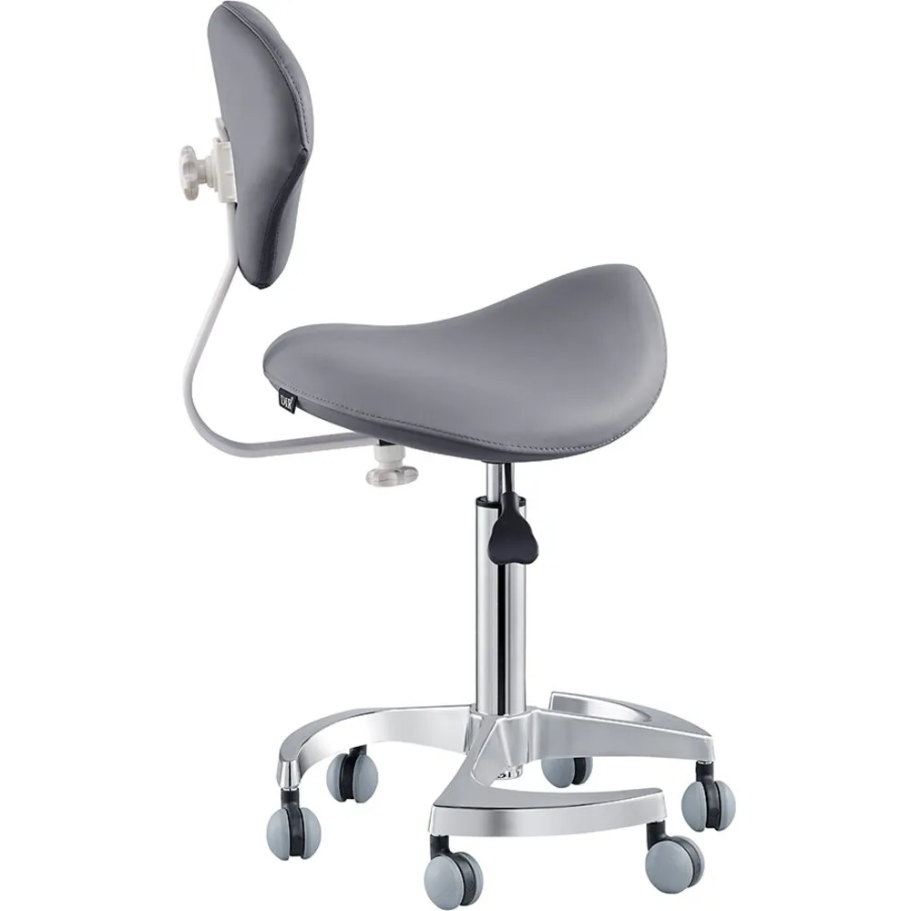 Tao Saddle Stool - GRAY / 21" - 29" Adjustable Seat Height   6 Wheel Base by DIR Salon Furniture