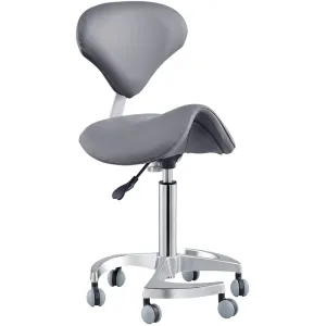Tao Saddle Stool - GRAY / 21" - 29" Adjustable Seat Height   6 Wheel Base by DIR Salon Furniture
