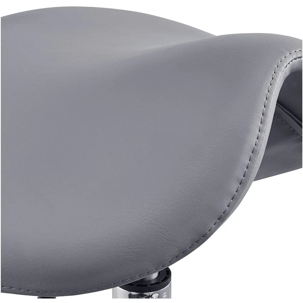 Tao Saddle Stool - GRAY / 21" - 29" Adjustable Seat Height   6 Wheel Base by DIR Salon Furniture