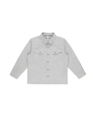 The Western Shirt by Rylee   Cru - Blue Micro Stripe - KIDS