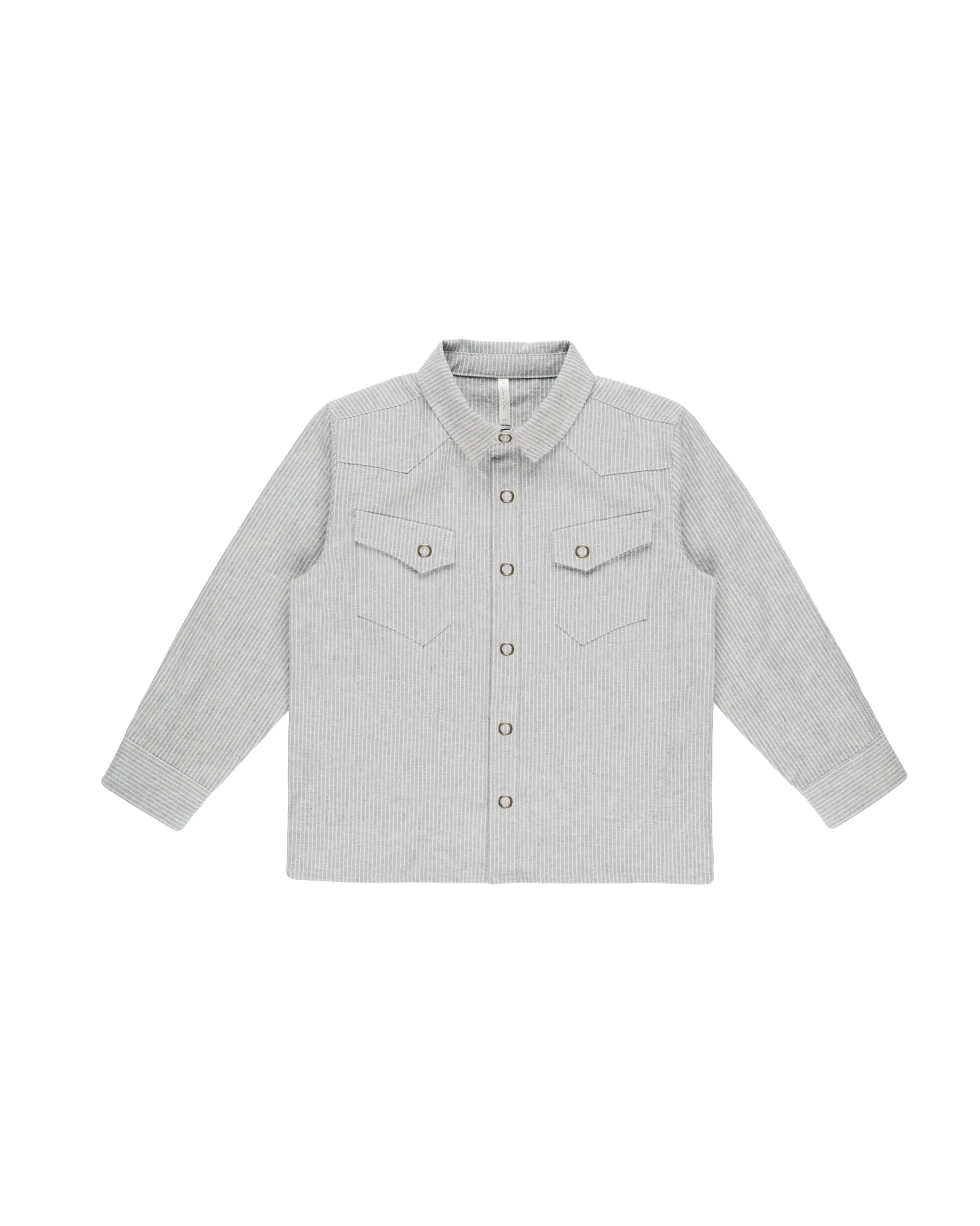 The Western Shirt by Rylee   Cru - Blue Micro Stripe - KIDS
