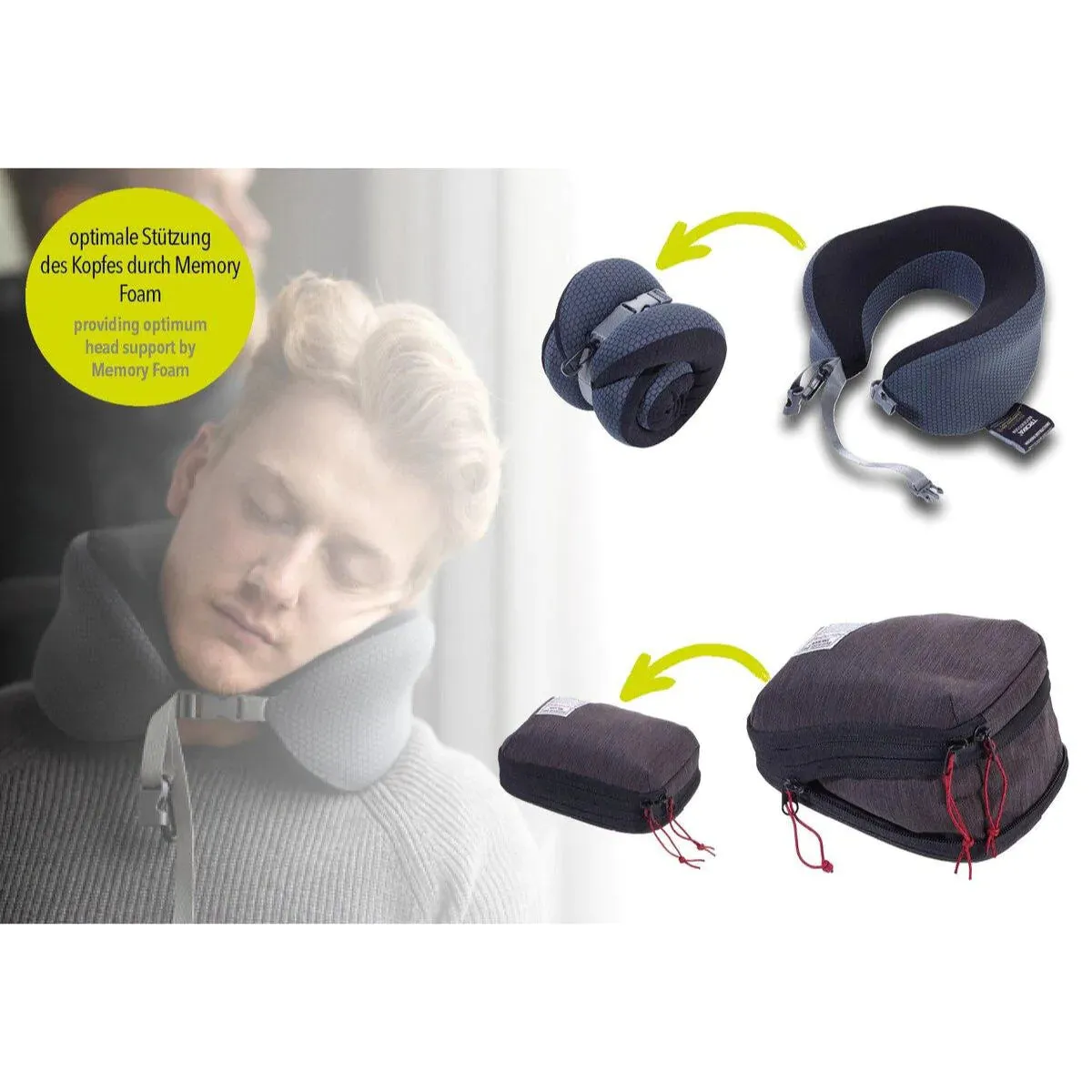 Troika Space Saving Memory Foam Travel Pillow